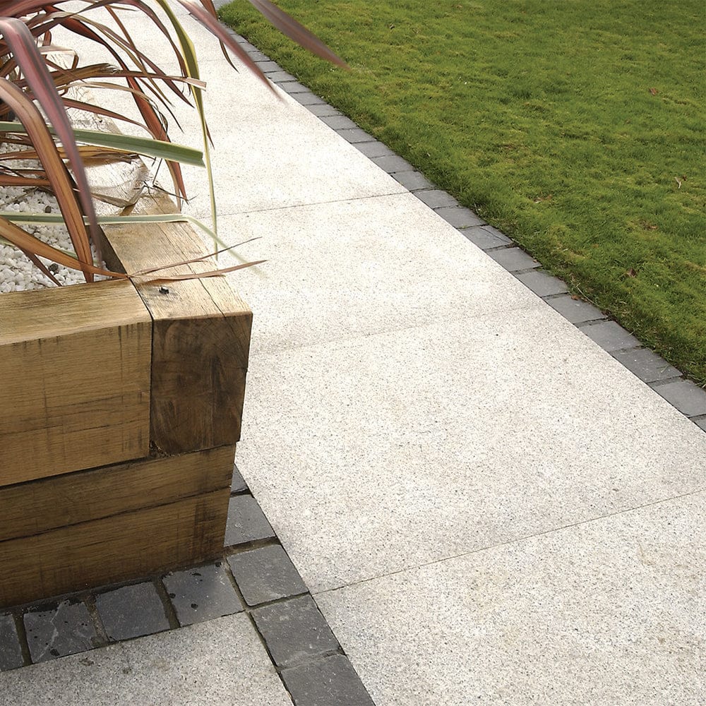 Silver Mist Shotblasted Granite Patio Slabs - The Stone Flooring